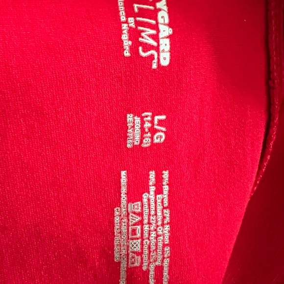 Nygard Slims Red Jegging Pants L (14–16) Stretch Pull-On Black Trim - Picture 10 of 10